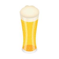 Glass of german beer icon, isometric style vector