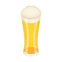 Glass of german beer icon, isometric style vector