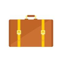 Retro suitcase icon, flat style vector