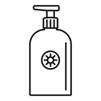 Sunscreen dispenser icon, outline style vector