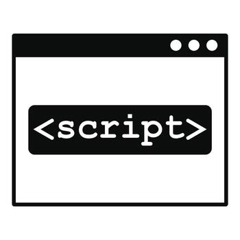 Script window icon, simple style vector