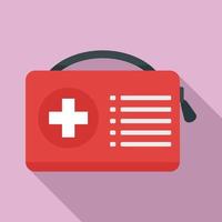 First aid kit icon, flat style vector