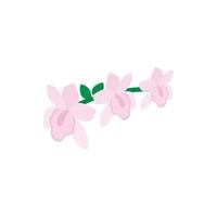 Pink orchid icon, isometric 3d style vector
