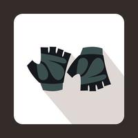 icono de guantes de ciclismo, tipo plano vector