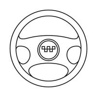 Steering wheel of taxi icon, outline style vector