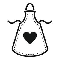 Heart apron icon, simple style vector