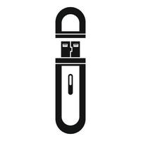 Usb flash drive icon, simple style vector