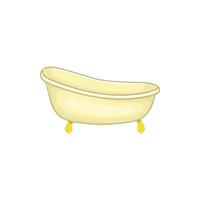 Bathtub icon in cartoon style vector