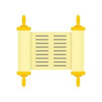 Old book rolled papyrus icon, flat style vector