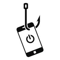 Phishing smartphone icon, simple style vector