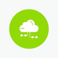 Cloud Share Computing Network white glyph icon vector