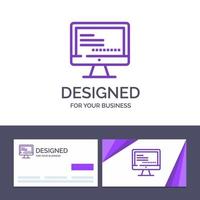 Creative Business Card and Logo template Computer Monitor Text Education Vector Illustration