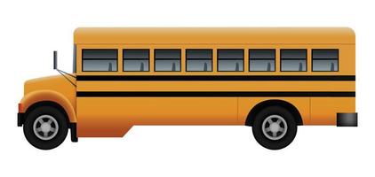 Side of old school bus mockup, realistic style vector