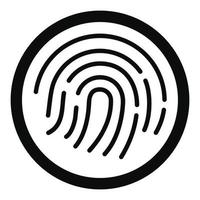 Fingerprint icon, simple style vector