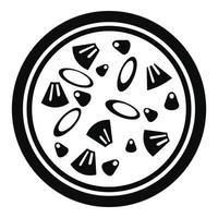Vegan pizza icon, simple style vector