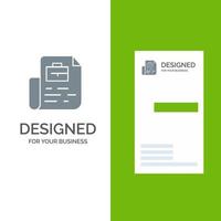 Document Job File Bag Grey Logo Design and Business Card Template vector