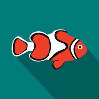 Clown fish icon, flat style vector