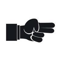 Hand showing two fingers icon vector