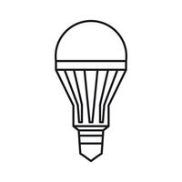 icono de bombilla led, estilo de contorno vector