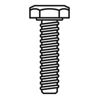 Metal bolt icon, outline style vector