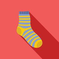 Fuzzy sock icon, flat style vector