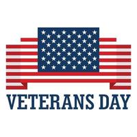 Usa veterans day logo, flat style vector