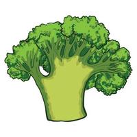 Green broccoli icon, cartoon style vector