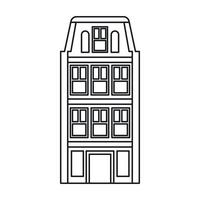 Dutch houses icon, outline style vector