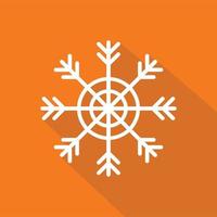 icono de copo de nieve, estilo plano vector