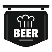 etiqueta de icono de cerveza, estilo simple. vector