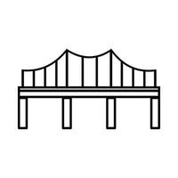 icono de puente, estilo de contorno vector