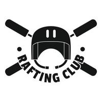 Rafting club helmet logo, simple style vector