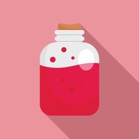 Red potion icon, flat style vector