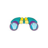 Binocular icon in cartoon style vector