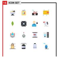 16 Universal Flat Color Signs Symbols of highlight write outline ink cash Editable Pack of Creative Vector Design Elements