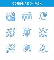 Corona virus disease 9 Blue icon pack suck as life coronavirus medicine virus medical viral coronavirus 2019nov disease Vector Design Elements