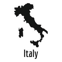 mapa de italia en vector negro simple