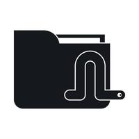 Computer worm icon, simple style vector