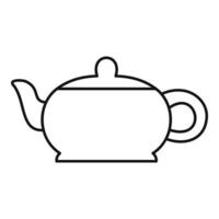Hot teapot icon, outline style vector