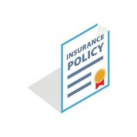 Insurance policy icon, isometric 3d style vector