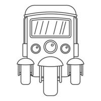 icono de auto rickshaw, estilo de contorno vector