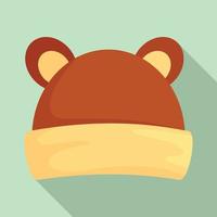 Kid winter headwear icon, flat style vector