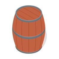 Wood barrel of beer icon, isometric style vector