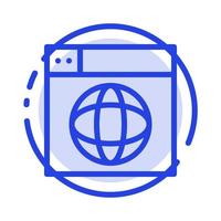 Web Design Internet globe World Blue Dotted Line Line Icon vector