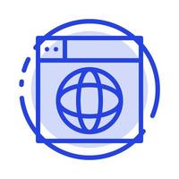 Web Design Internet globe World Blue Dotted Line Line Icon vector