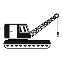 Excavator crane icon, simple style vector