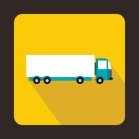 Cargo delivery truck icon, flat style vector