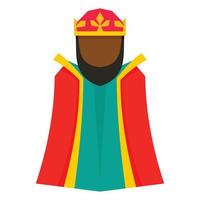 Magic epiphany king icon, flat style vector