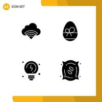 Set of Commercial Solid Glyphs pack for cloud solutions signal spring agriculture Editable Vector Design Elements