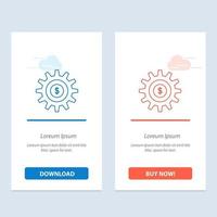 Gear Setting Money Success  Blue and Red Download and Buy Now web Widget Card Template vector